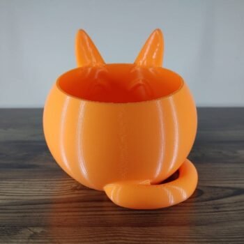 Jamie Creates 3D Printed Animal Planter Cat Orange Medium Rear Cat Planter - Select Size & Colour