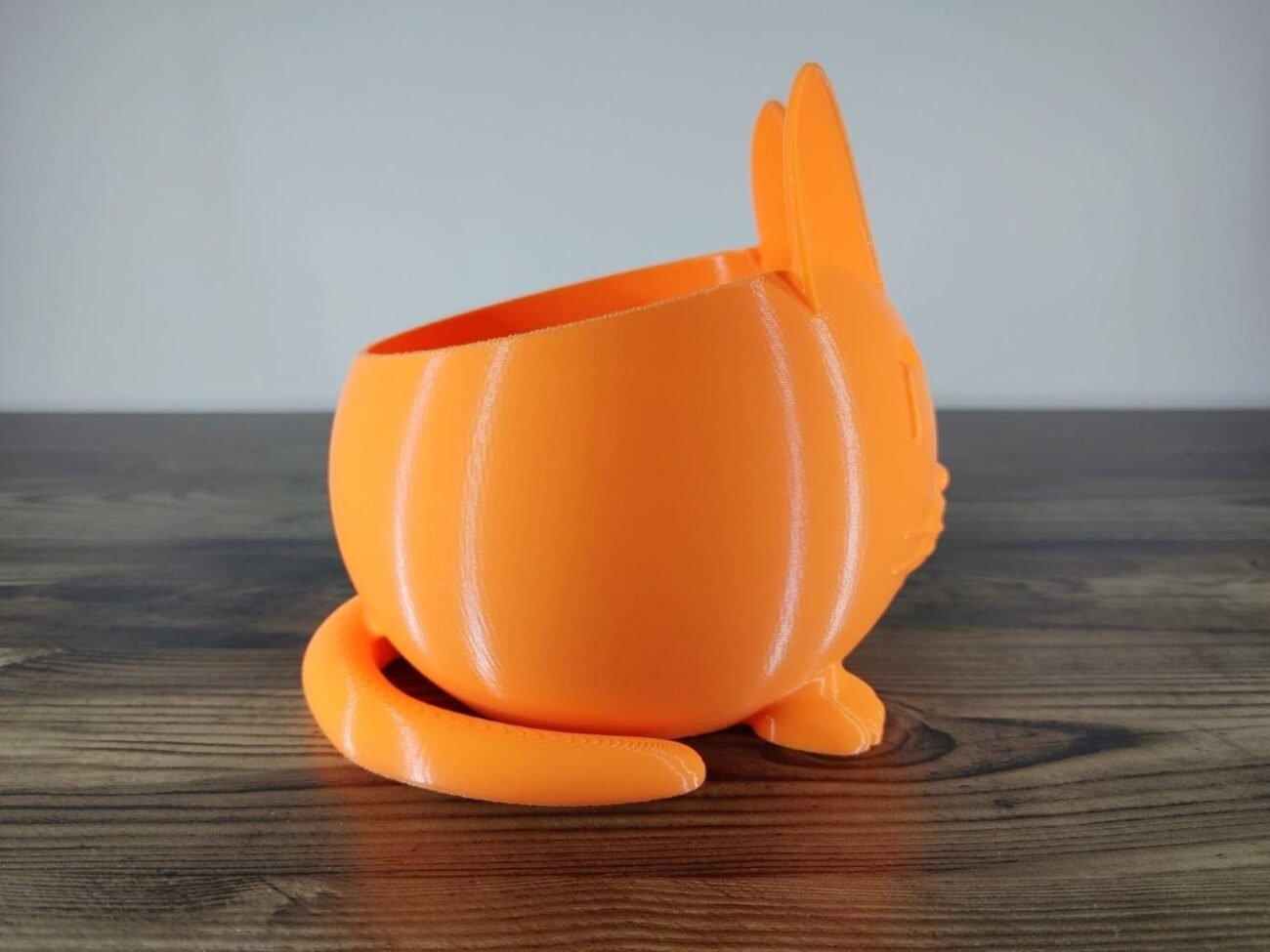 Jamie Creates 3D Printed Animal Planter Cat Orange Medium Side Cat Planter - Select Size & Colour