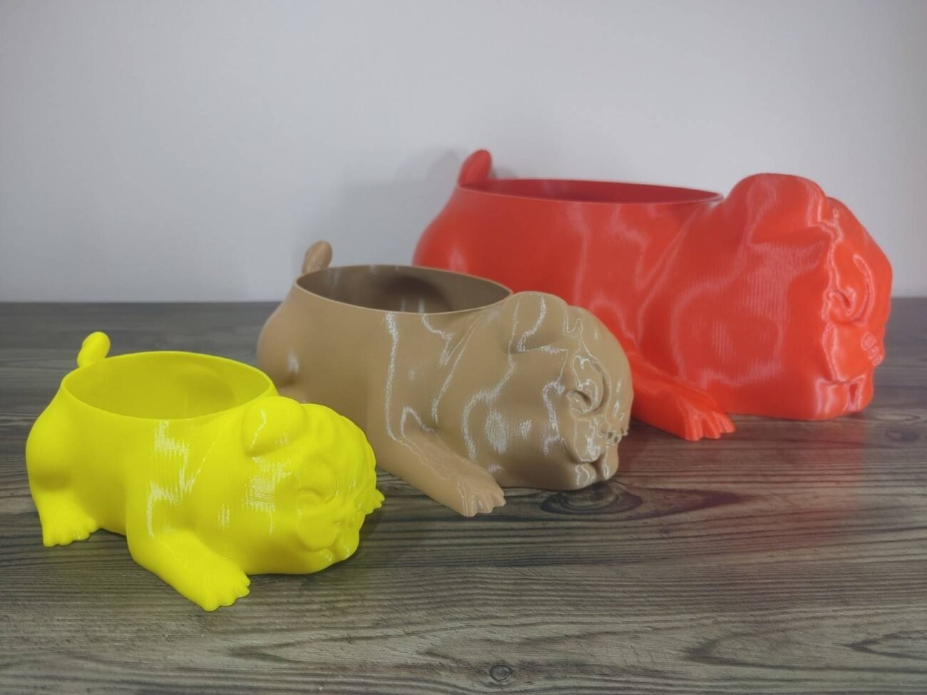 Jamie Creates 3D Printed Animal Planter Dog Colours Sizes Category Pug Dog Planter - Select Size & Colour