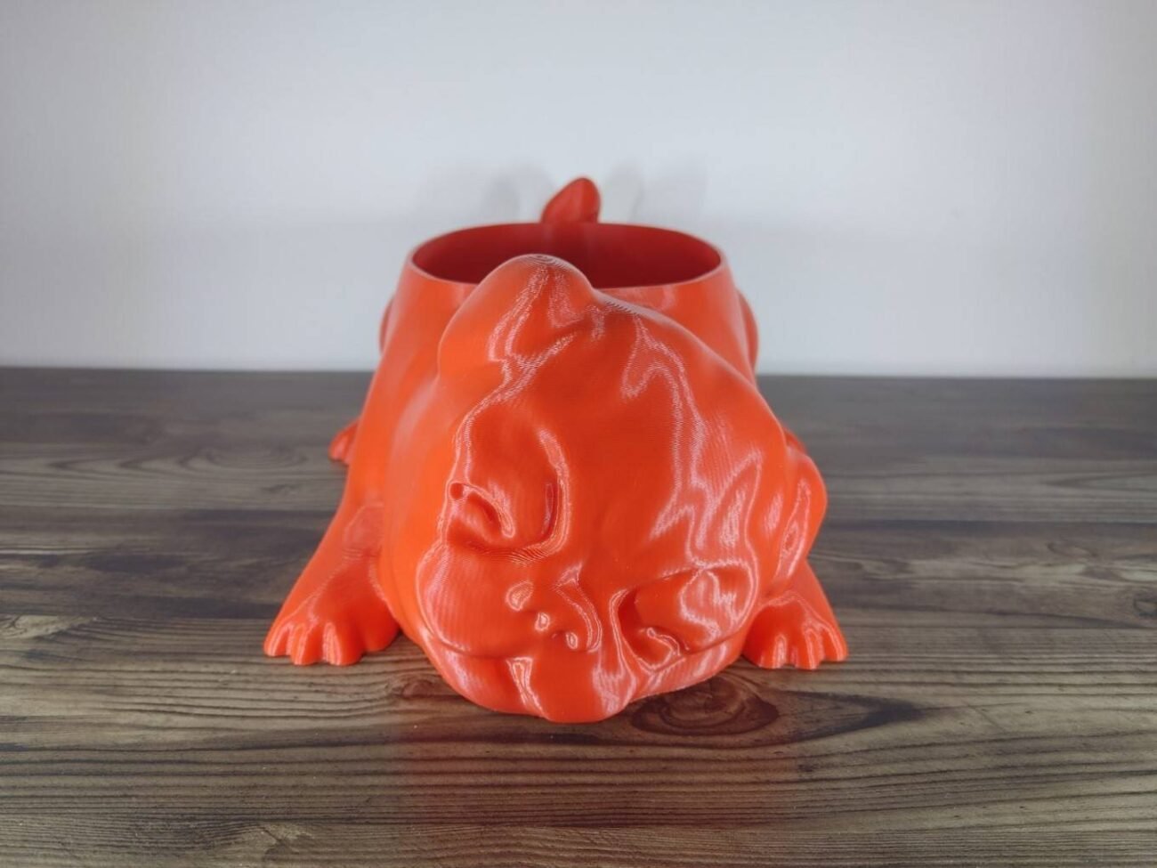 Jamie Creates 3D Printed Animal Planter Dog Red Large Front Pug Dog Planter - Select Size & Colour