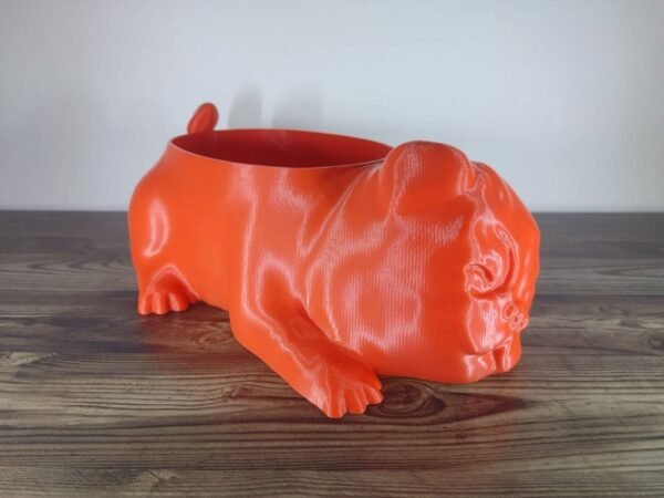 Jamie Creates 3D Printed Animal Planter Dog Red Large Front Angle Pug Dog Planter - Select Size & Colour