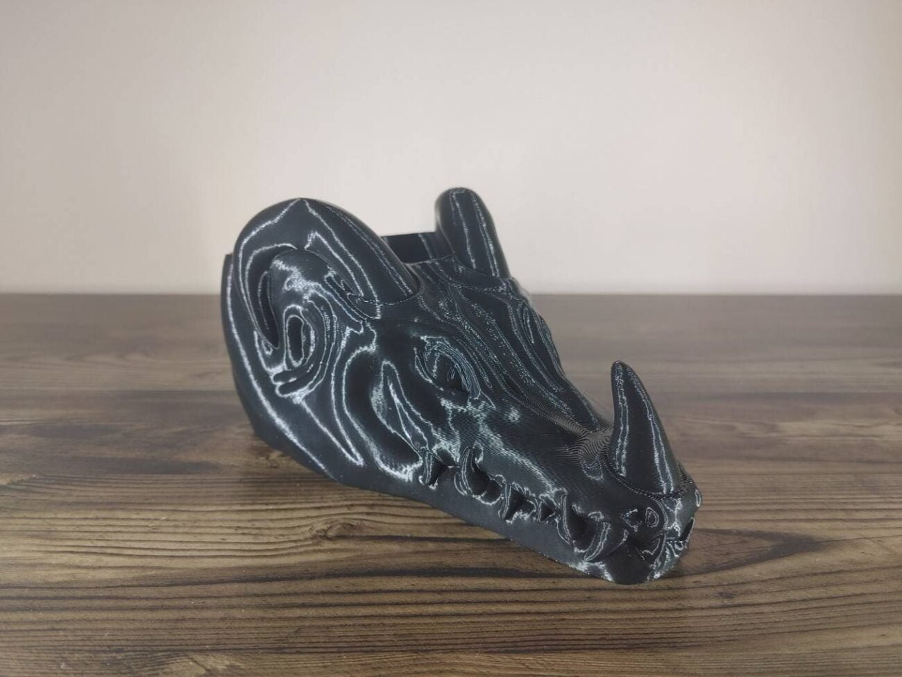 Jamie Creates 3D Printed Animal Planter Dragon Black Medium Front Angle Dragon Planter - Select Size & Colour