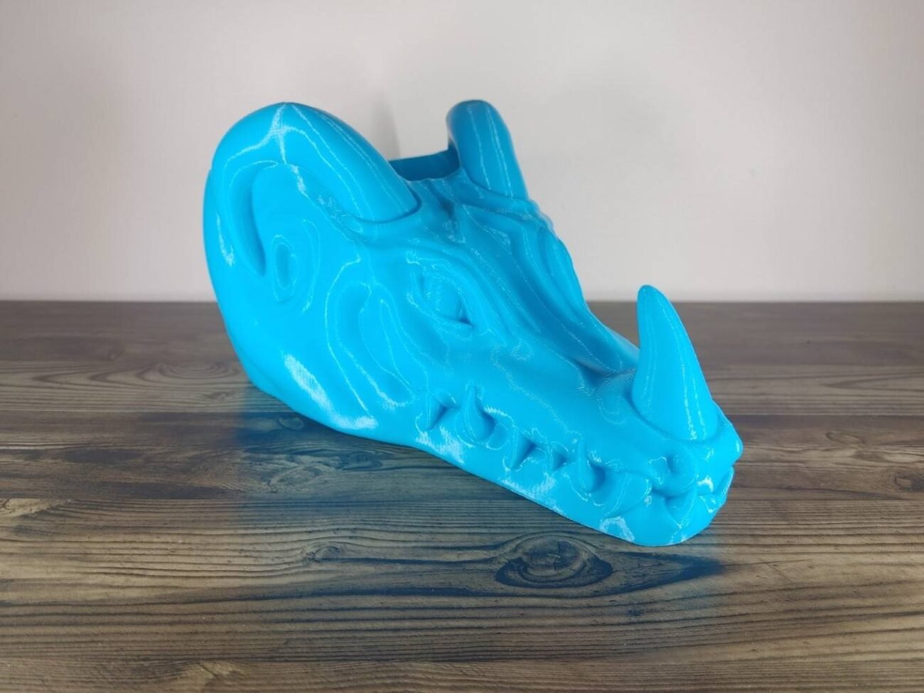 Jamie Creates 3D Printed Animal Planter Dragon Light Blue Large Front Angle