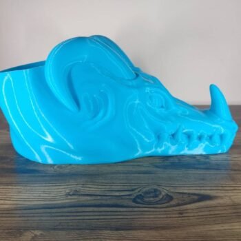 Jamie Creates 3D Printed Animal Planter Dragon Light Blue Large Side