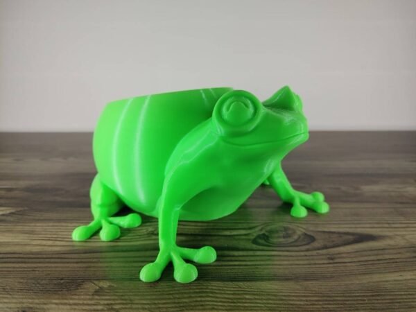 Jamie Creates 3D Printed Animal Planter Frog Green Medium Front Angle Frog Planter - Select Size & Colour