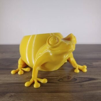 Jamie Creates 3D Printed Animal Planter Frog Olive Gold Medium Front Angle Frog Planter - Select Size & Colour