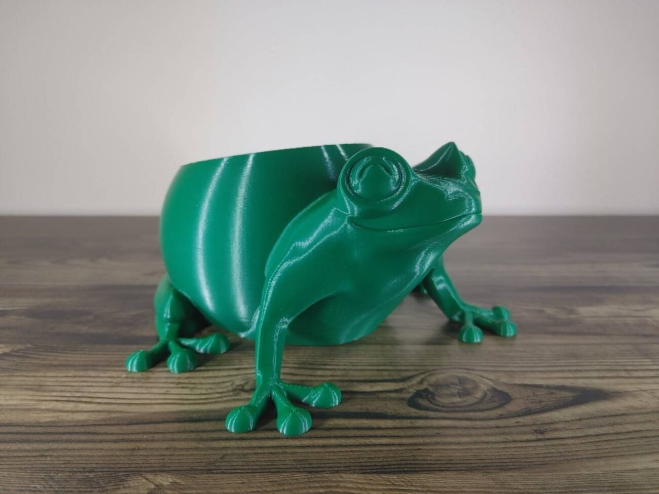 Jamie Creates 3D Printed Animal Planter Frog Olive Green Medium Front Angle Frog Planter - Select Size & Colour
