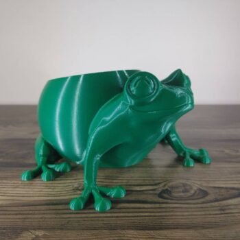 Jamie Creates 3D Printed Animal Planter Frog Olive Green Medium Front Angle Frog Planter - Select Size & Colour