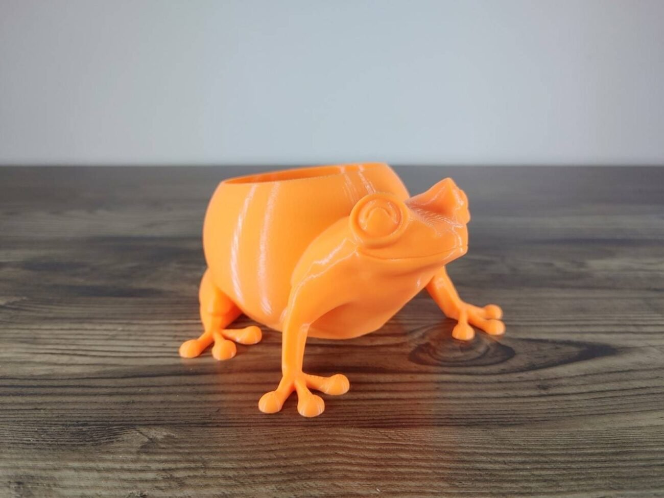 Jamie Creates 3D Printed Animal Planter Frog Orange Small Front Angle Frog Planter - Select Size & Colour