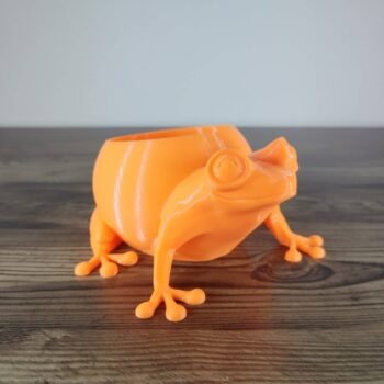 Jamie Creates 3D Printed Animal Planter Frog Orange Small Front Angle Frog Planter - Select Size & Colour