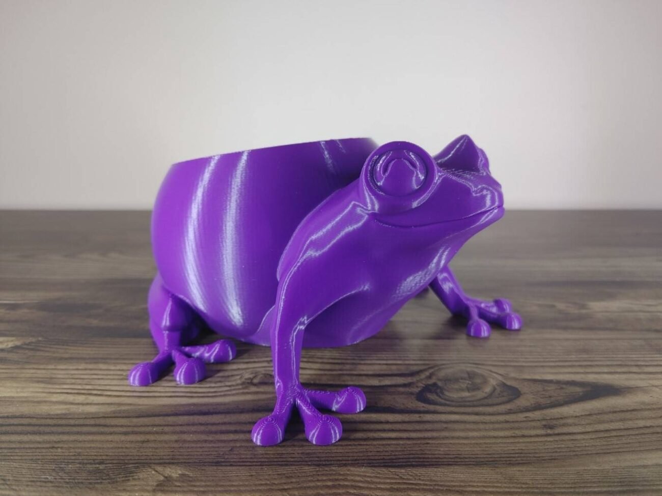 Jamie Creates 3D Printed Animal Planter Frog Purple Medium Front Angle Frog Planter - Select Size & Colour