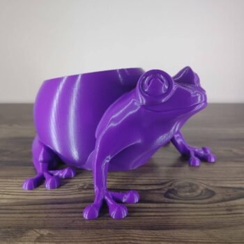 Jamie Creates 3D Printed Animal Planter Frog Purple Medium Front Angle Frog Planter - Select Size & Colour