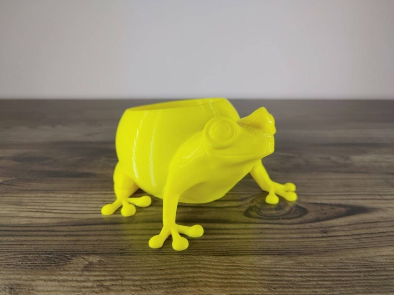 Jamie Creates 3D Printed Animal Planter Frog Yellow Small Front Angle Frog Planter - Select Size & Colour