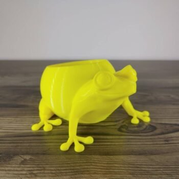 Jamie Creates 3D Printed Animal Planter Frog Yellow Small Front Angle Frog Planter - Select Size & Colour