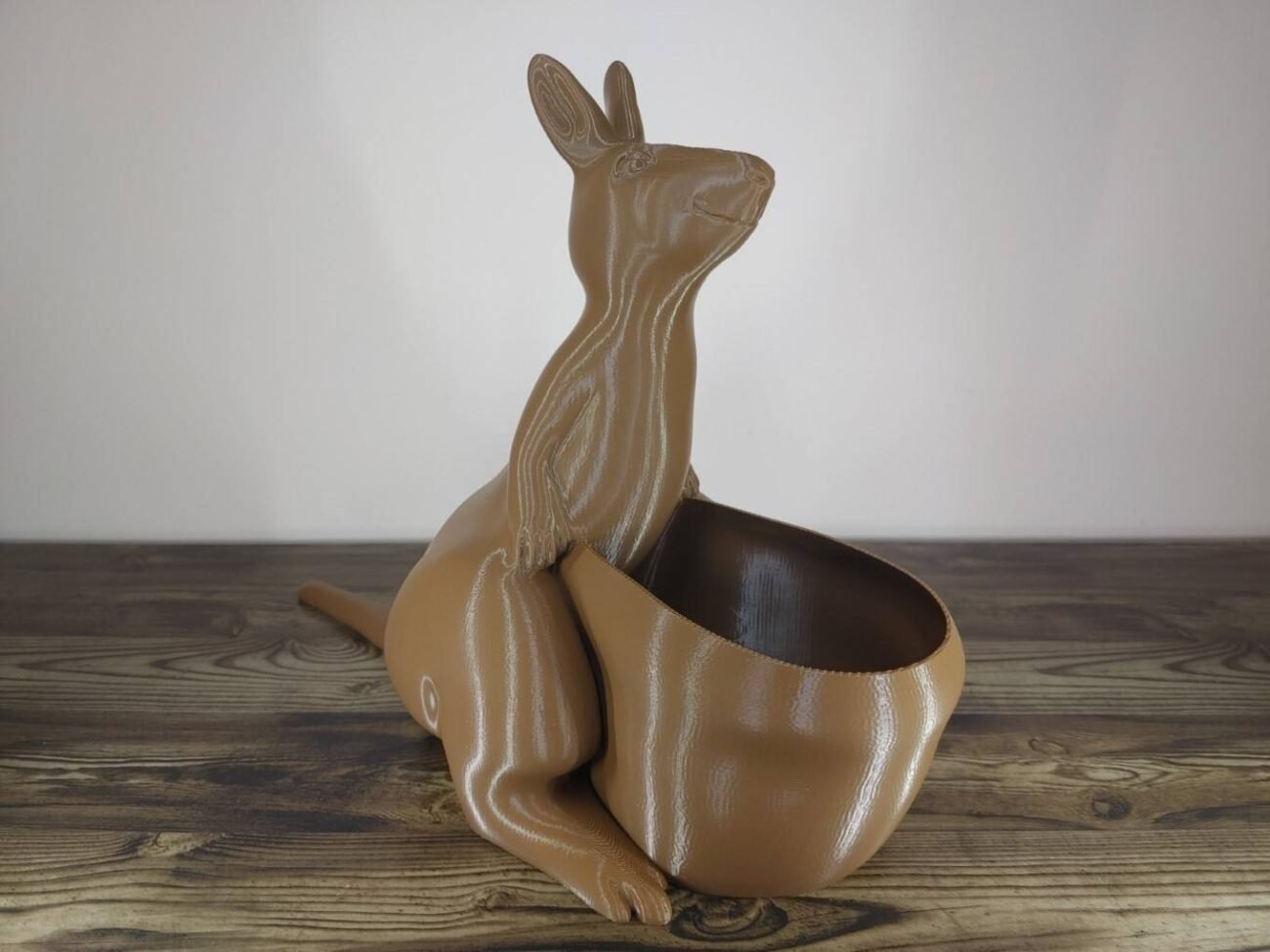 Jamie Creates 3D Printed Animal Planter Kangaroo Brown Large Front Angle Kangaroo Planter - Select Size & Colour