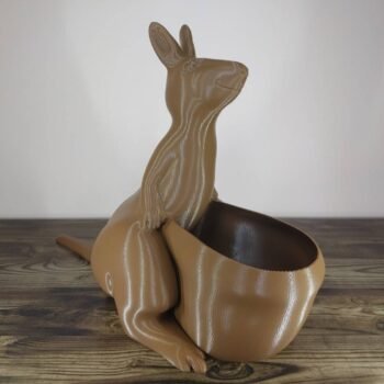 Jamie Creates 3D Printed Animal Planter Kangaroo Brown Large Front Angle Kangaroo Planter - Select Size & Colour