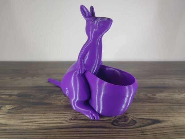 Jamie Creates 3D Printed Animal Planter Kangaroo Purple Medium Front Angle Kangaroo Planter - Select Size & Colour
