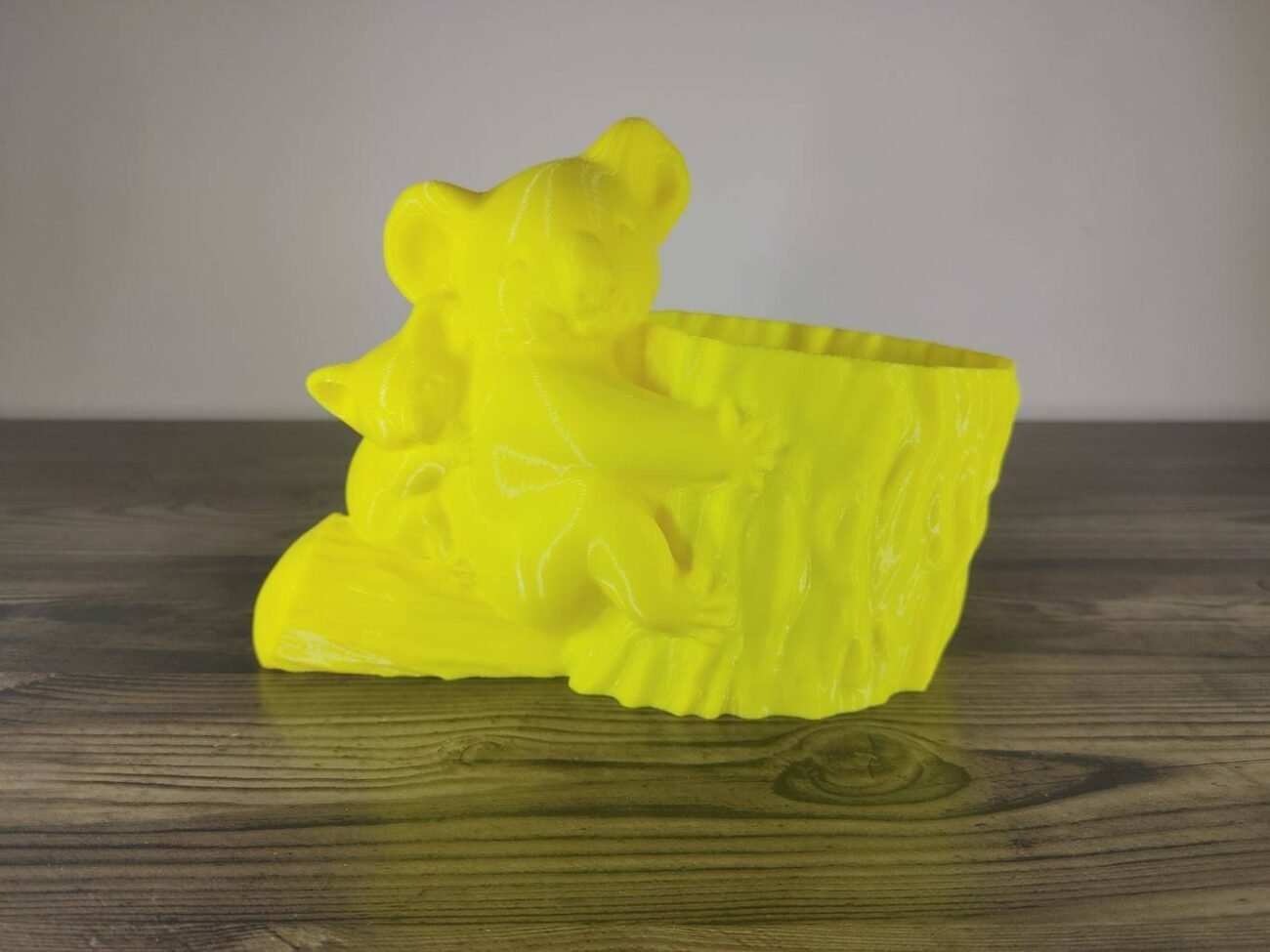 Jamie Creates 3D Printed Animal Planter Koala Yellow Medium Side Koala Planter - Select Size & Colour