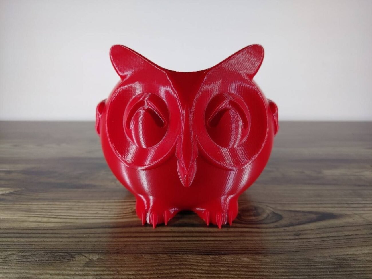 Jamie Creates 3D Printed Animal Planter Owl Fire Engine Red Medium Front Owl Planter - Select Size & Colour