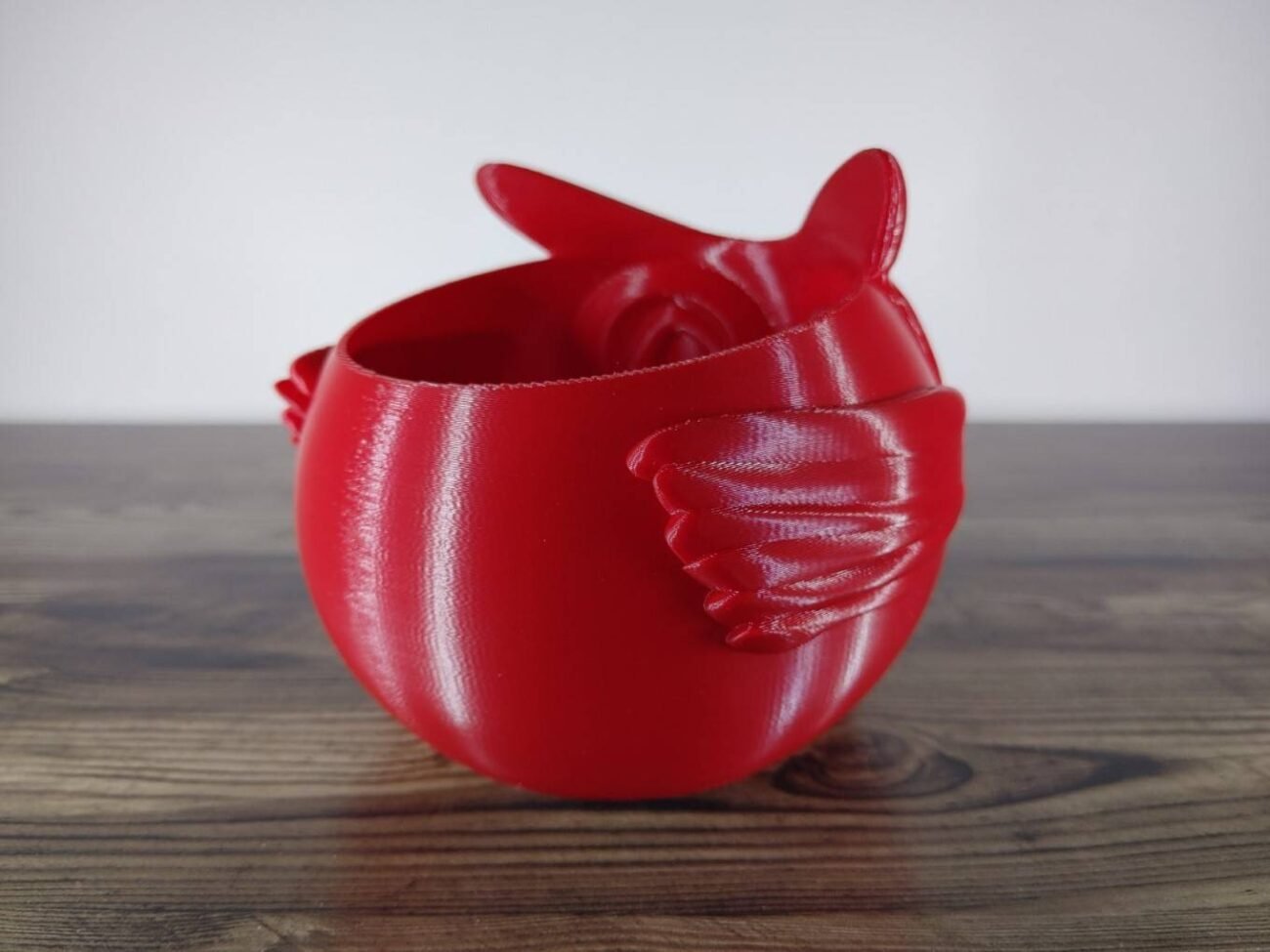 Jamie Creates 3D Printed Animal Planter Owl Fire Engine Red Medium Rear Angle Owl Planter - Select Size & Colour