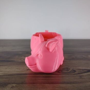 Jamie Creates 3D Printed Animal Planter Pig Pink Medium Front Pig Planter - Select Size & Colour