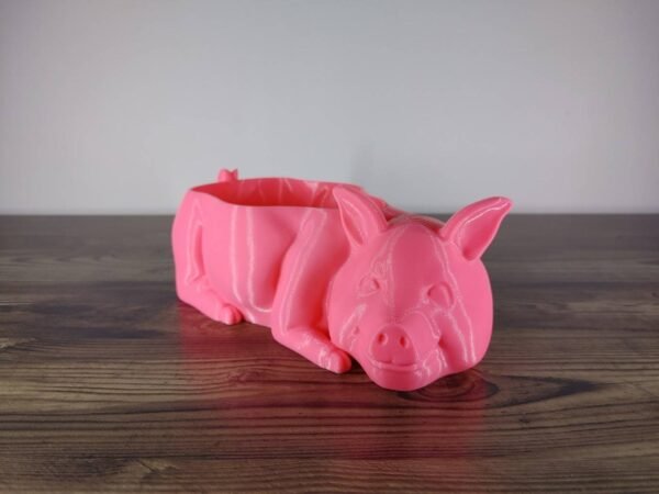 Jamie Creates 3D Printed Animal Planter Pig Pink Medium Front Angle Pig Planter - Select Size & Colour