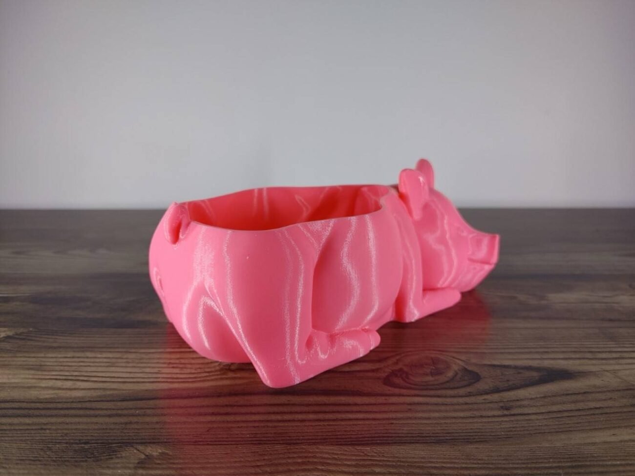 Jamie Creates 3D Printed Animal Planter Pig Pink Medium Rear Angle Pig Planter - Select Size & Colour