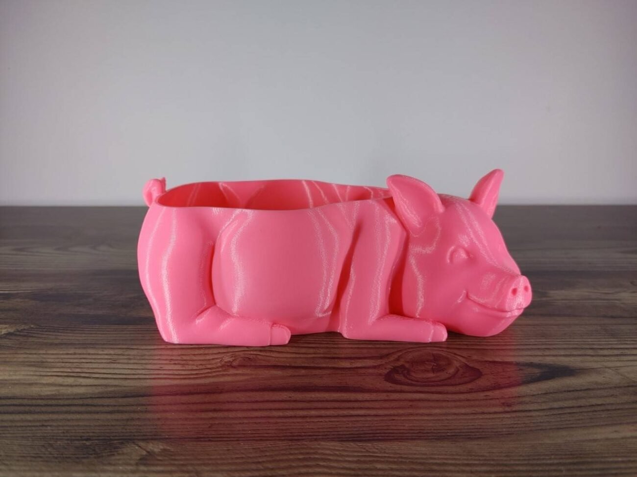 Jamie Creates 3D Printed Animal Planter Pig Pink Medium Side Pig Planter - Select Size & Colour