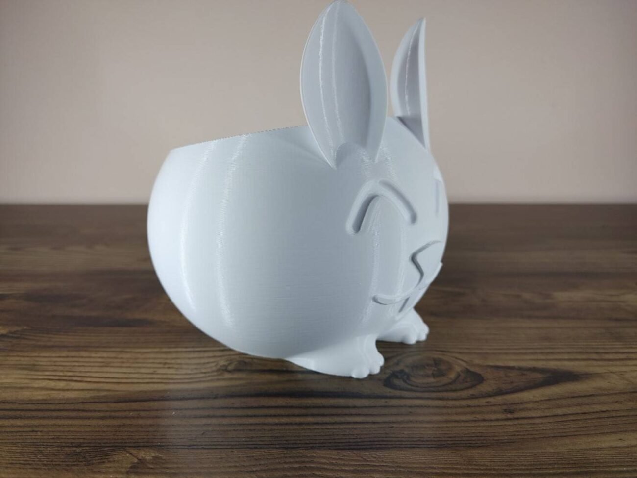 Jamie Creates 3D Printed Animal Planter Rabbit White Medium Front Angle Rabbit Planter - Select Size & Colour