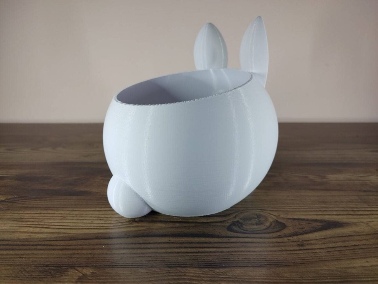 Jamie Creates 3D Printed Animal Planter Rabbit White Medium Rear Angle Rabbit Planter - Select Size & Colour