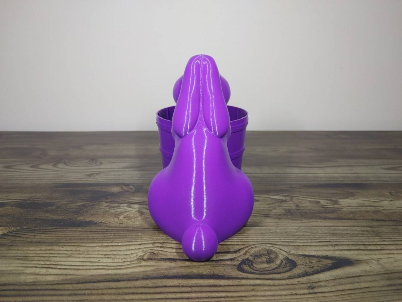 Jamie Creates 3D Printed Animal Planter Rabbit With Barrel Silver Large Rear Rabbit with Barrel Planter - Select Size