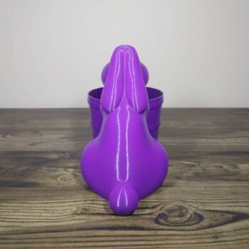 Jamie Creates 3D Printed Animal Planter Rabbit With Barrel Silver Large Rear Rabbit with Barrel Planter - Select Size