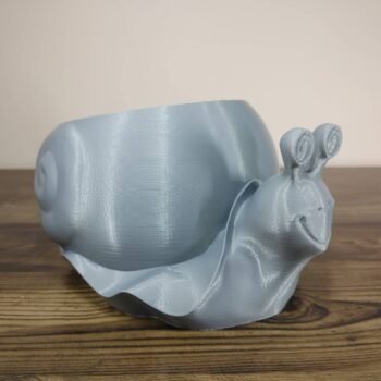 Jamie Creates 3D Printed Animal Planter Snail Silver Medium Front Angle Snail Planter - Select Size & Colour