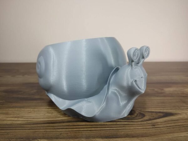 Jamie Creates 3D Printed Animal Planter Snail Silver Medium Front Angle Snail Planter - Select Size & Colour
