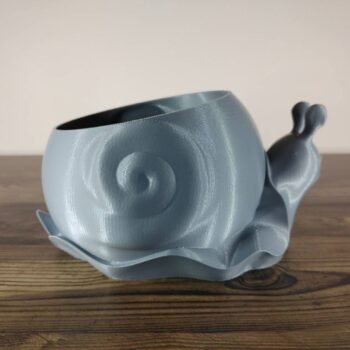 Jamie Creates 3D Printed Animal Planter Snail Silver Medium Side Snail Planter - Select Size & Colour