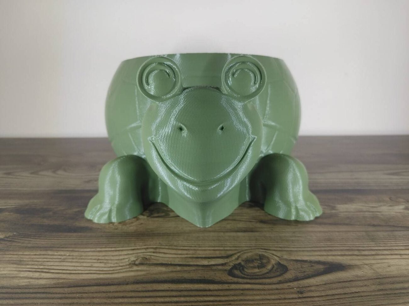 Jamie Creates 3D Printed Animal Planter Tortoise Olive Green Large Front Tortoise Planter - Select Size & Colour