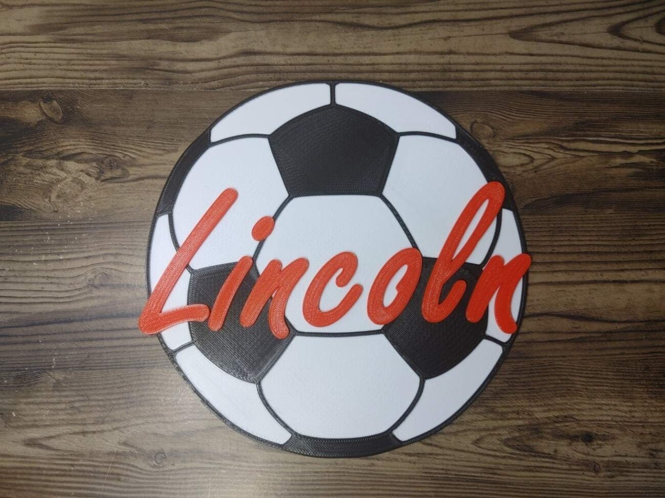 Jamie Creates 3D Printed Name Plaques Soccer Ball Lincoln Red Soccer Ball - Name Plaque