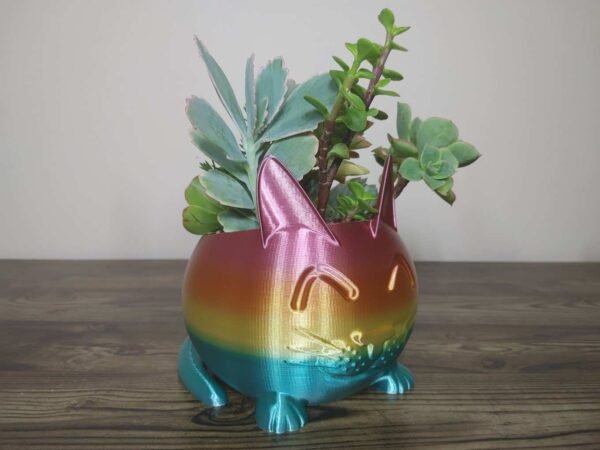 Cat Planter - Rapid Rainbow - Select Size
