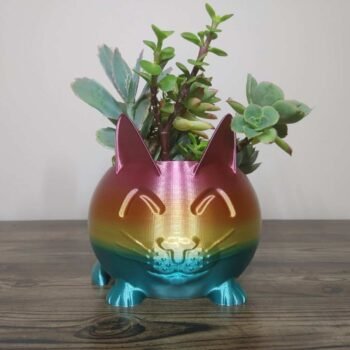 Cat Planter - Rapid Rainbow - Select Size