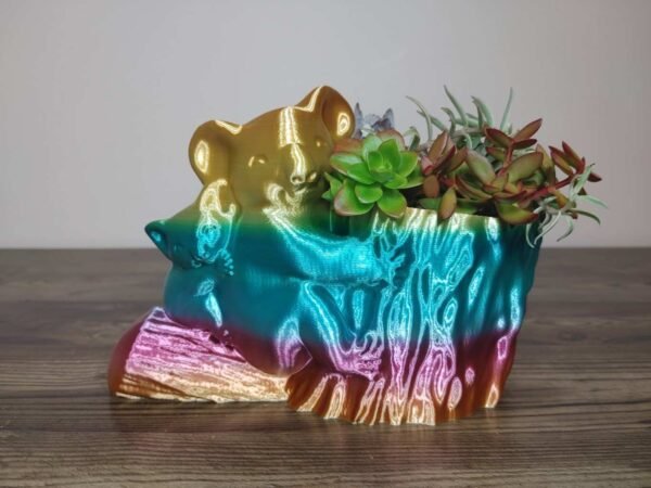 Jamie Creates 3D Printed Animal Planter Koala Rainbow Colour with Succulent Medium Side Koala Planter - Rapid Rainbow - Select Size