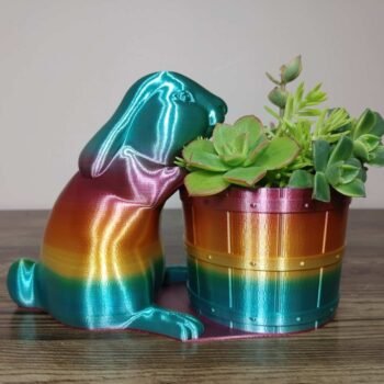 Rabbit with Barrel Planter - Rapid Rainbow - Select Size