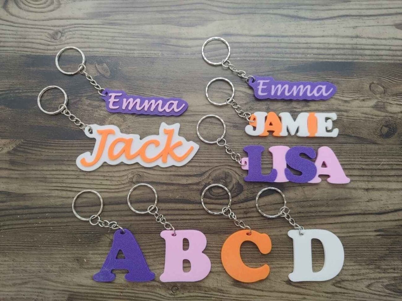 Jamie Creates 3D Printed Custom Kids Bag Tag All Top Shot Name Tag Keychain - Raised & Smooth Style