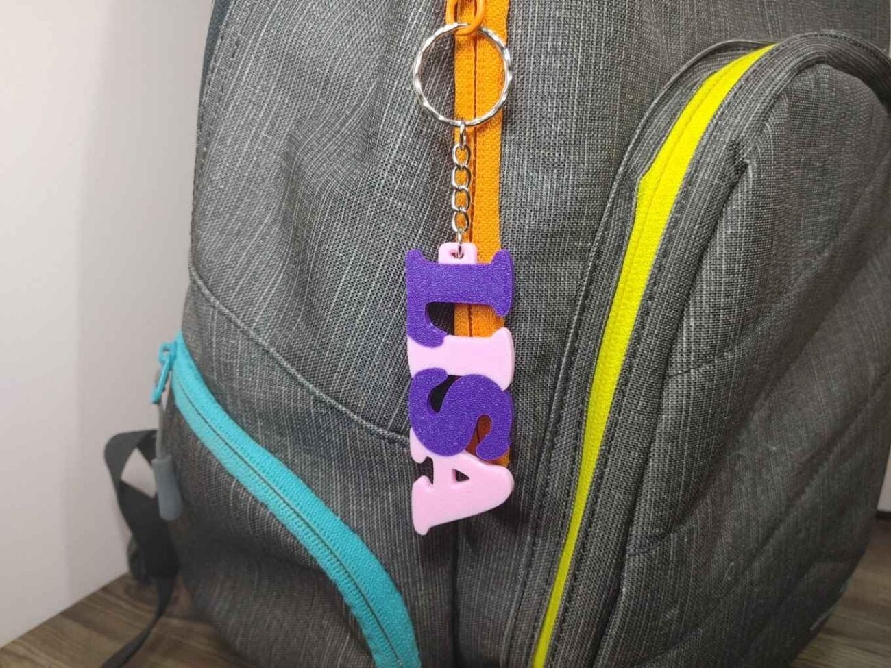 Jamie Creates 3D Printed Custom Kids Bag Tag Bubbly Bag Shot Name Tag Keychain - Bubbly Style