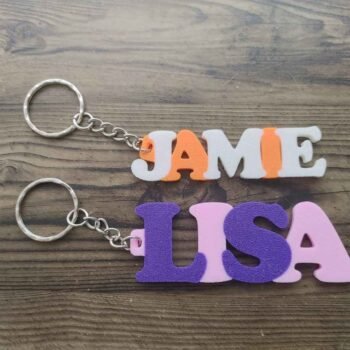 Name Tag Keychain - Bubbly Style