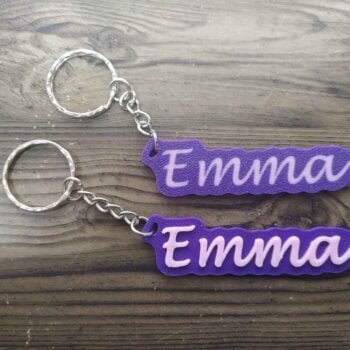 Name Tag Keychain - Raised & Smooth Style