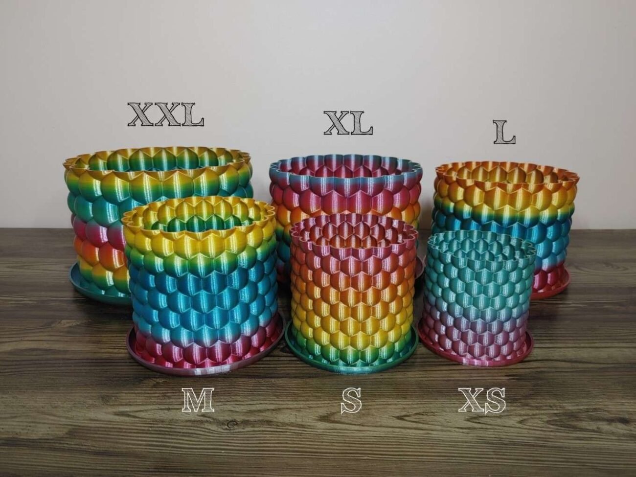 Jamie Creates 3D Printed Vase Planter Bubbly Rapid Rainbow Complete Set Bubbly Vase Rapid Rainbow - Select Size