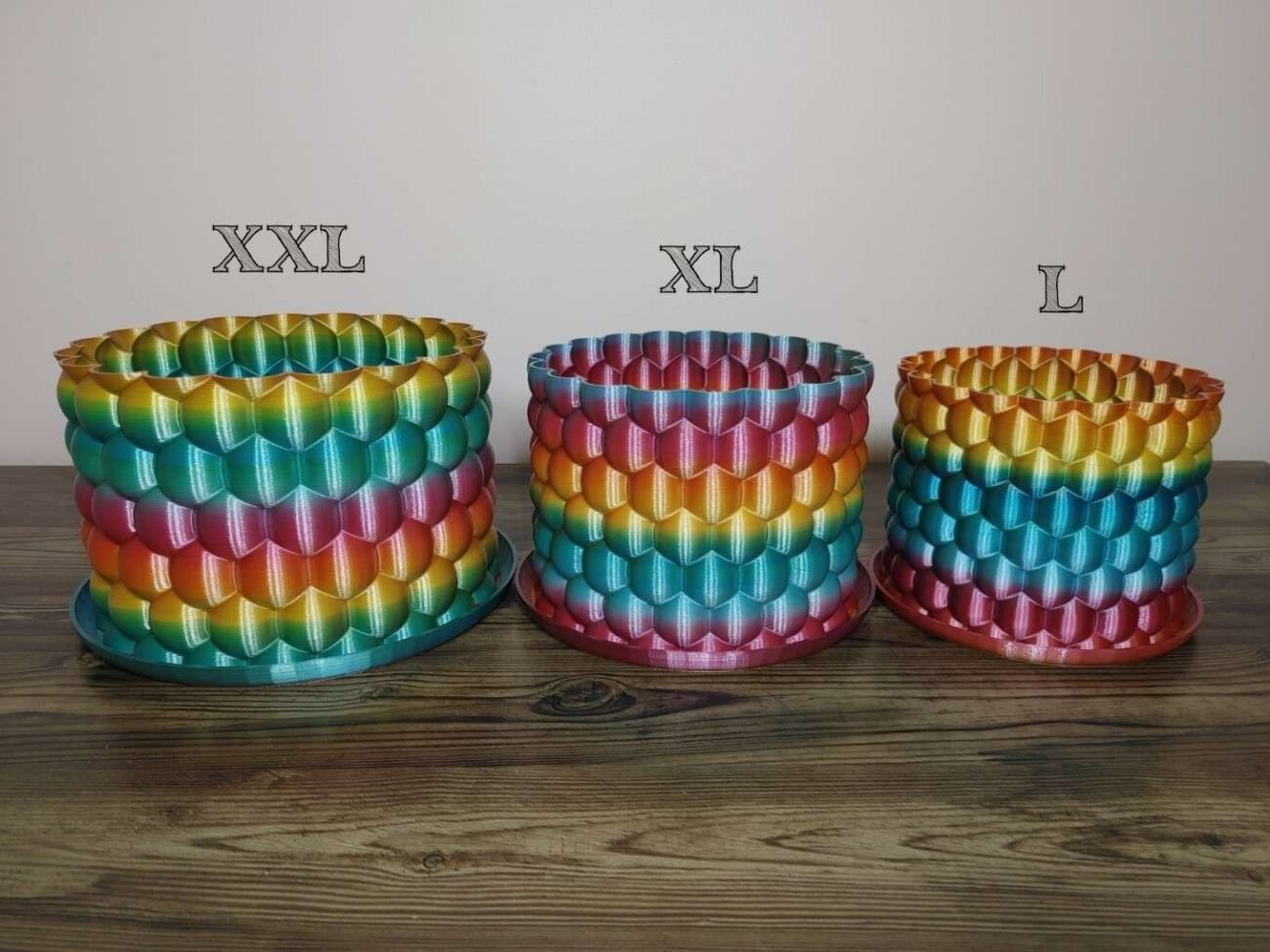 Jamie Creates 3D Printed Vase Planter Bubbly Rapid Rainbow Large Set Bubbly Vase Rapid Rainbow - Select Size