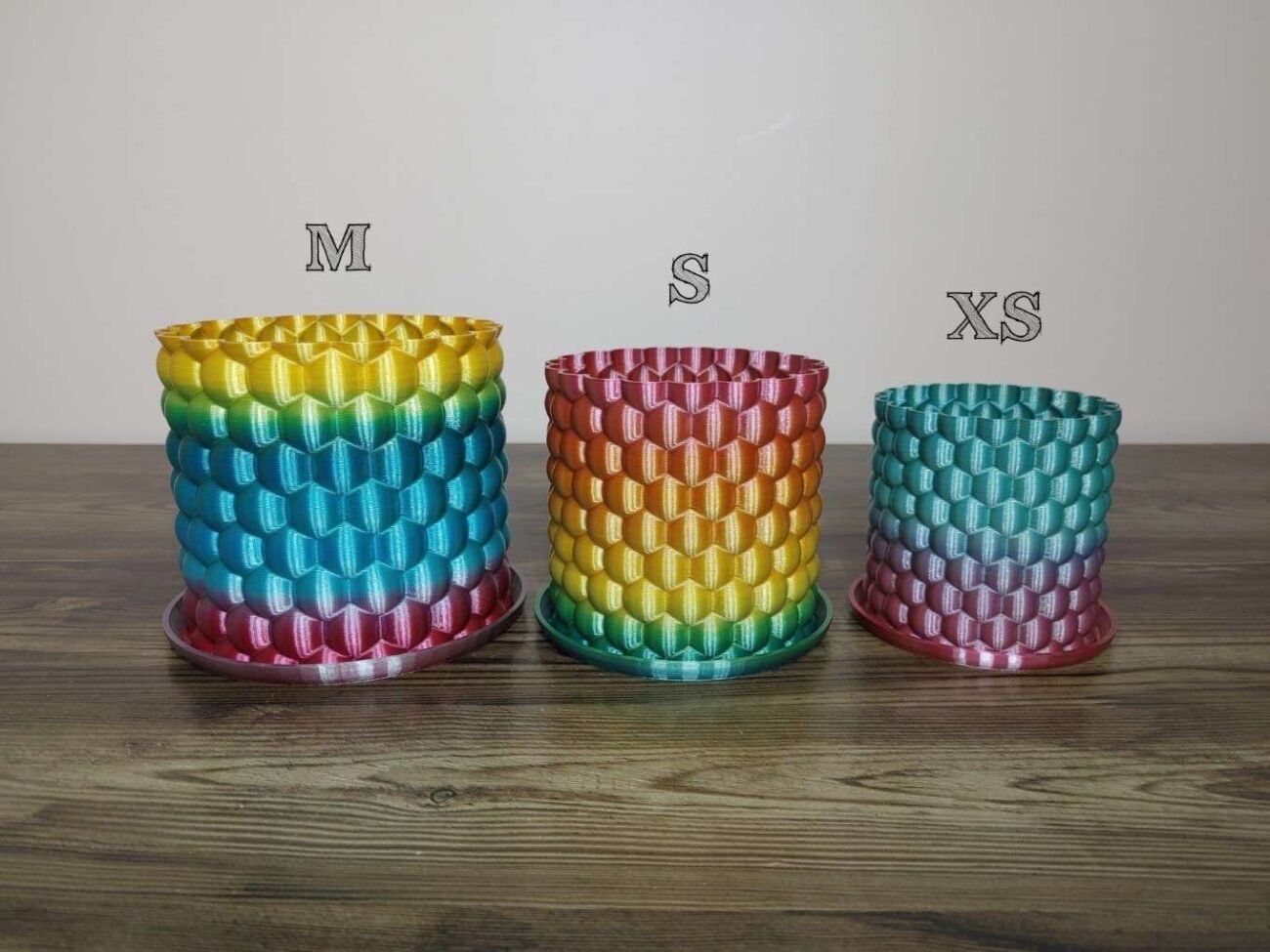Jamie Creates 3D Printed Vase Planter Bubbly Rapid Rainbow Small Set Bubbly Vase Rapid Rainbow - Select Size