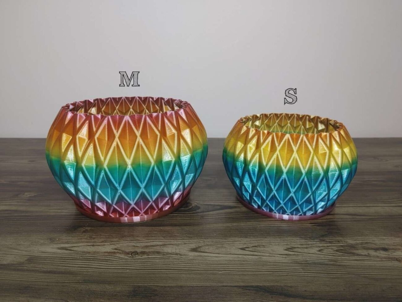 Jamie Creates 3D Printed Vase Planter Diamond Rapid Rainbow Small Set Diamond Vase Rapid Rainbow - Select Size