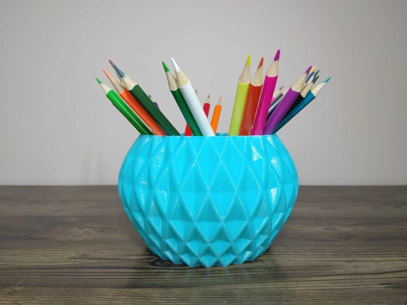 Jamie Creates 3D Printed Vase Planter Diamond Single Colour with Pencils Diamond Vase - Select Size